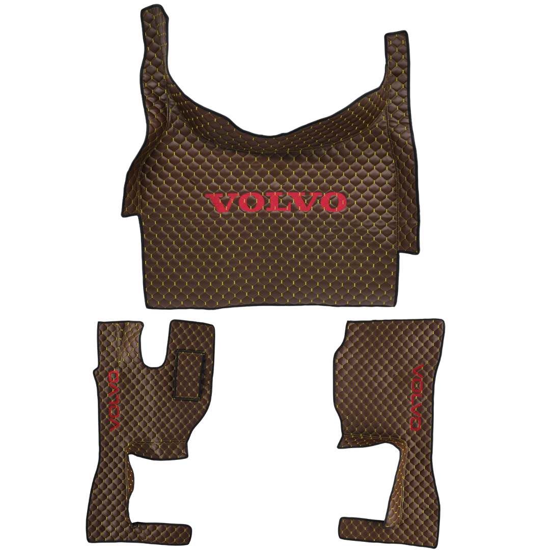 Килимок Екошкіра VOLVO FH 2003-2013; АКПП, коричневий АСП (з вишивкою) Килимок Екошкіра VOLVO FH 2003-2013; АКПП, коричневий АСП (з вишивкою)