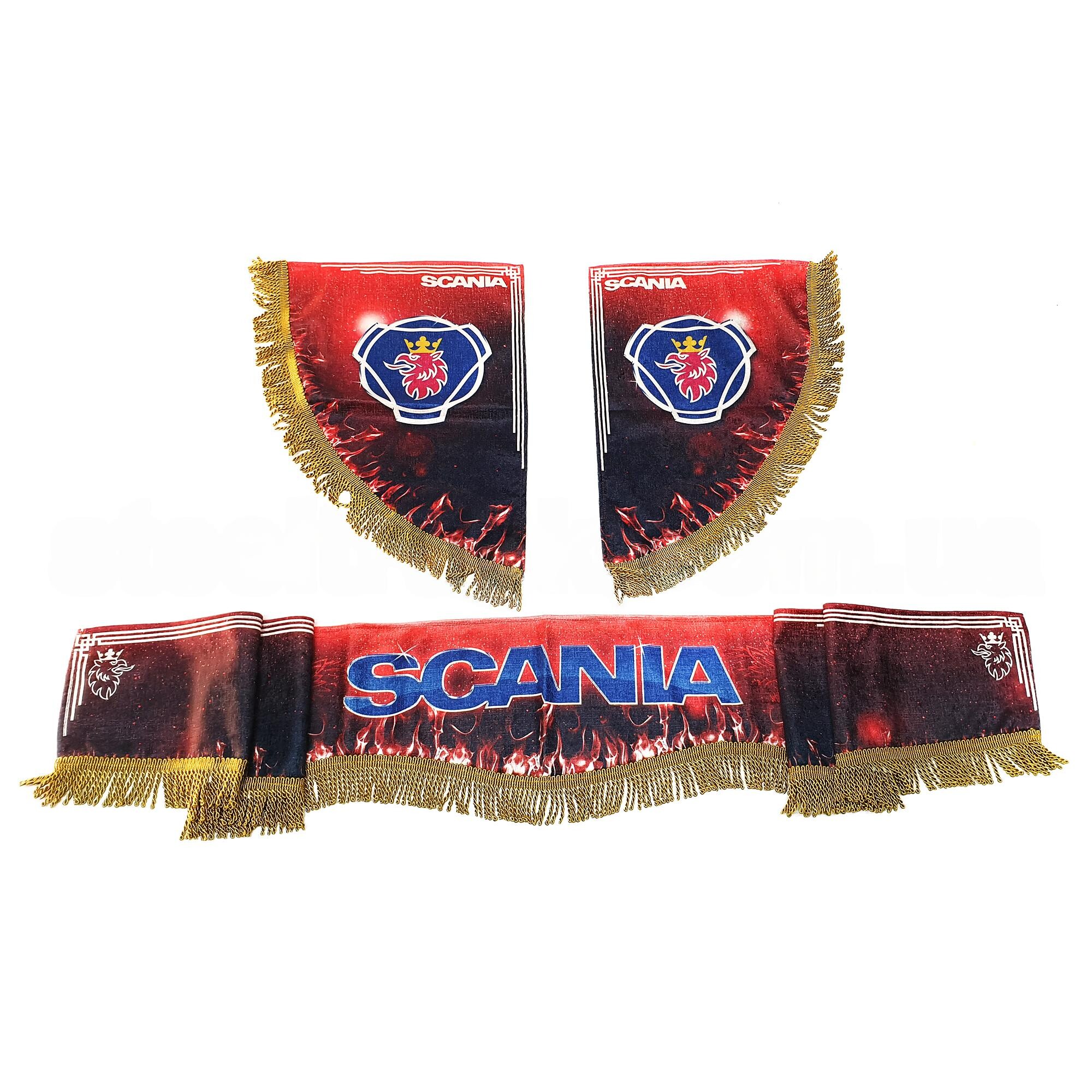 Шторка комп. SCANIA красная