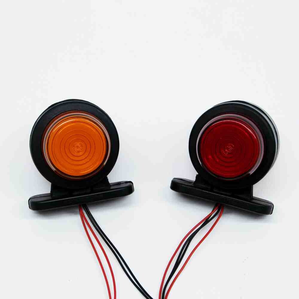 Фонарь габаритный рог (7см) красно-желтый NEON 12-24V \F.PLAS\