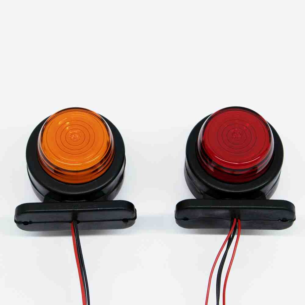 Фонарь габаритный рог (7см) красно-желтый NEON 12-24V \F.PLAS\
