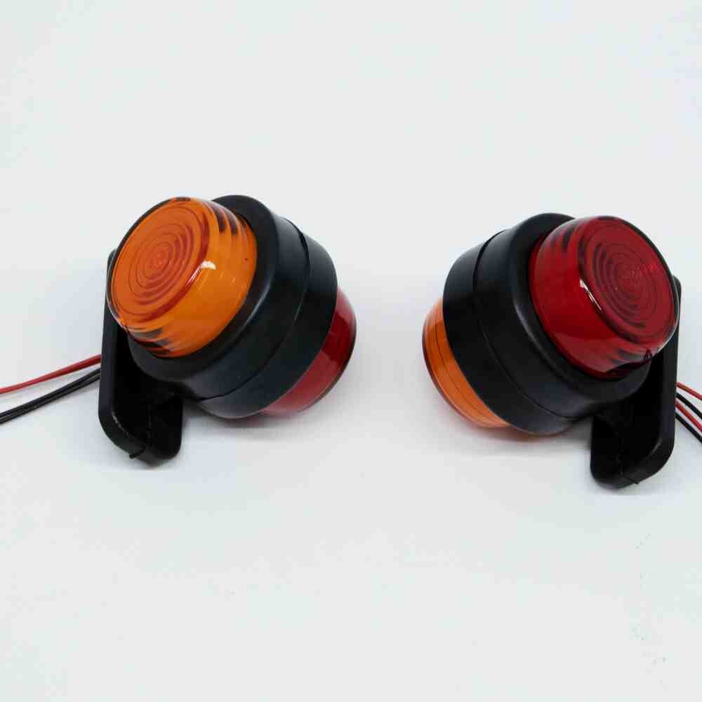 Фонарь габаритный рог (7см) красно-желтый NEON 12-24V \F.PLAS\