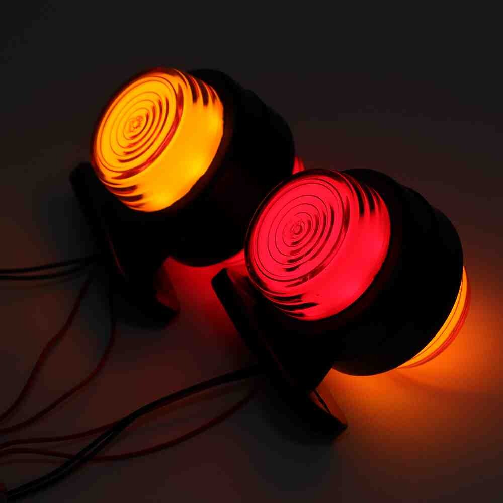 Фонарь габаритный рог (7см) красно-желтый NEON 12-24V \F.PLAS\