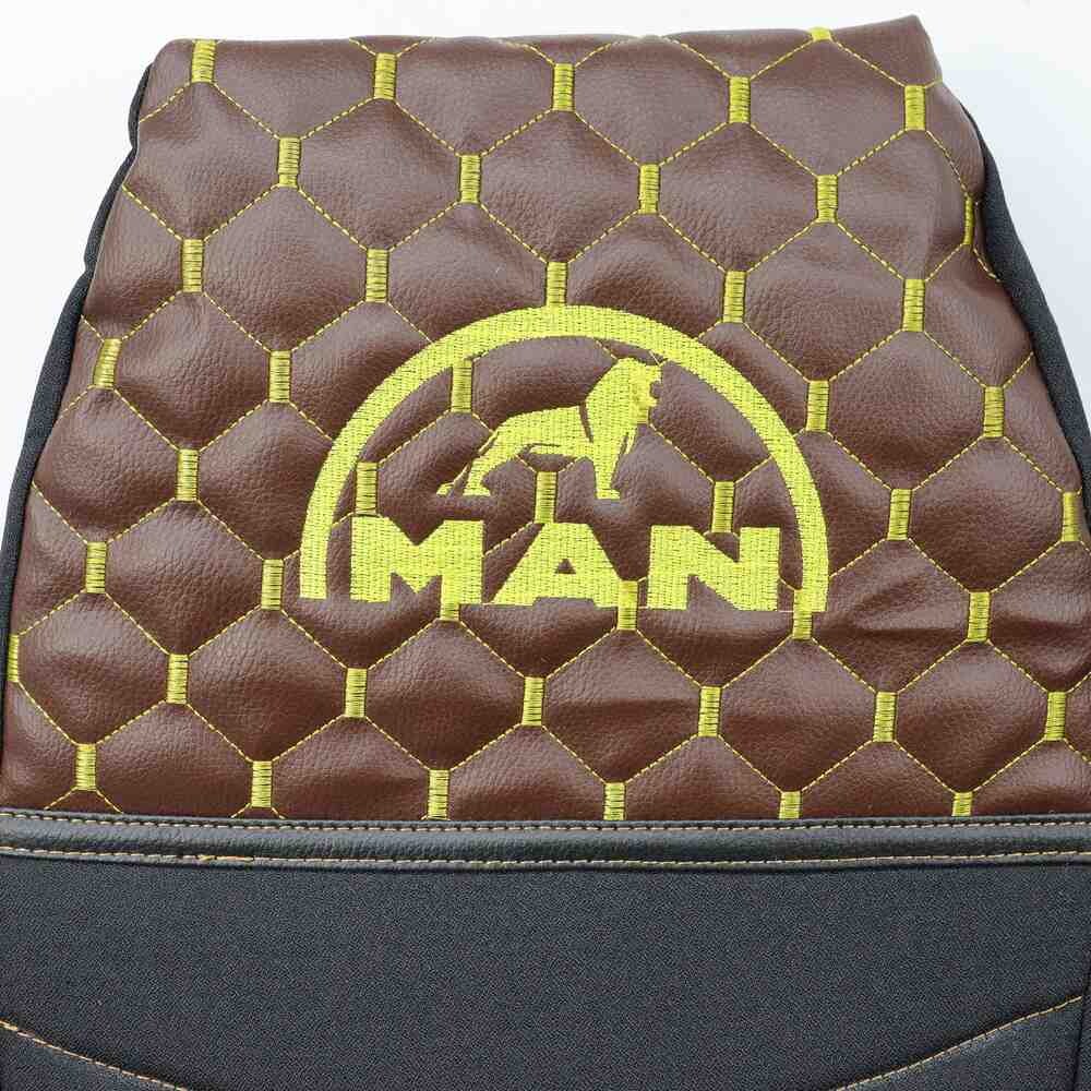 Чохол на сидіння KILIFI MAN TGX,TGA,TGL,TGM,TGS; (2007-2020) 2 ременя, водій та пасажир (Низький) коричневий