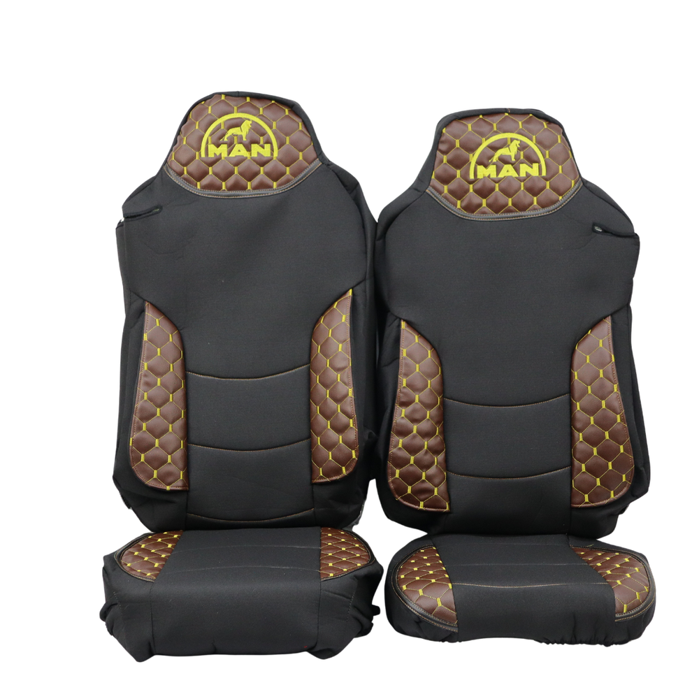 Чохол на сидіння KILIFI MAN TGX,TGA,TGL,TGM,TGS; (2007-2020) 2 ременя, водій та пасажир (Низький) коричневий Чохол на сидіння KILIFI MAN TGX,TGA,TGL,TGM,TGS; (2007-2020) 2 ременя, водій та пасажир (Низький) коричневий