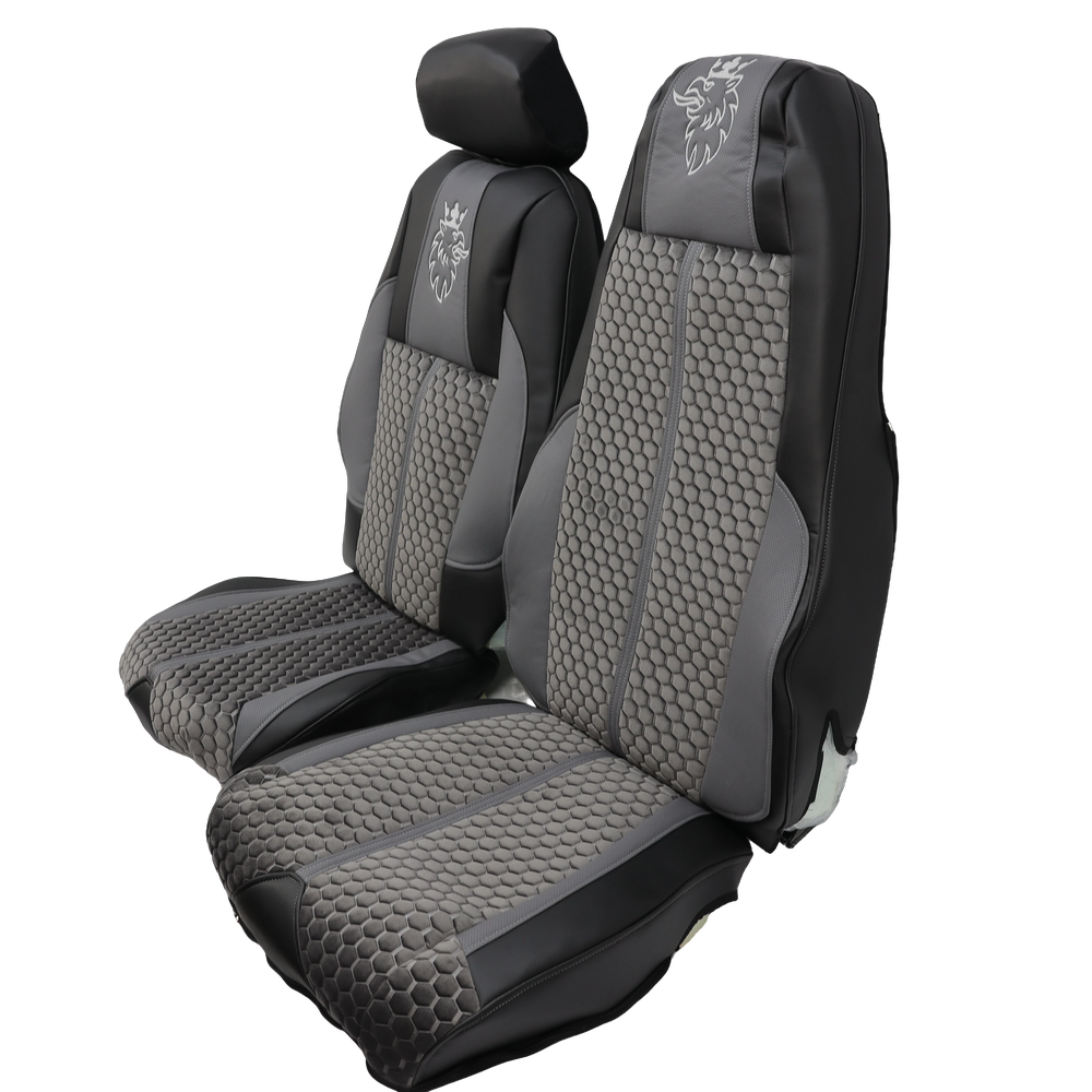 Чехол на сиденья Enterprise SCANIA R,G,P (2004-2017) водит. пилот - пасс. складное,  серый