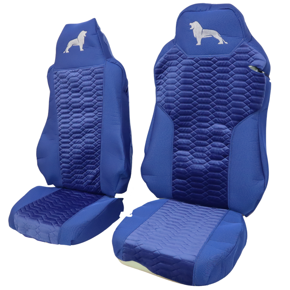 Чохол на сидіння KADIFE Велюр+Тканина MAN TGX,TGA,TGL,TGM,TGS; (2007-2020) 1 ремінь, водій (Низький) пасажир (Високий) Синій Чохол на сидіння KADIFE Велюр+Тканина MAN TGX,TGA,TGL,TGM,TGS; (2007-2020) 1 ремінь, водій (Низький) пасажир (Високий) Синій