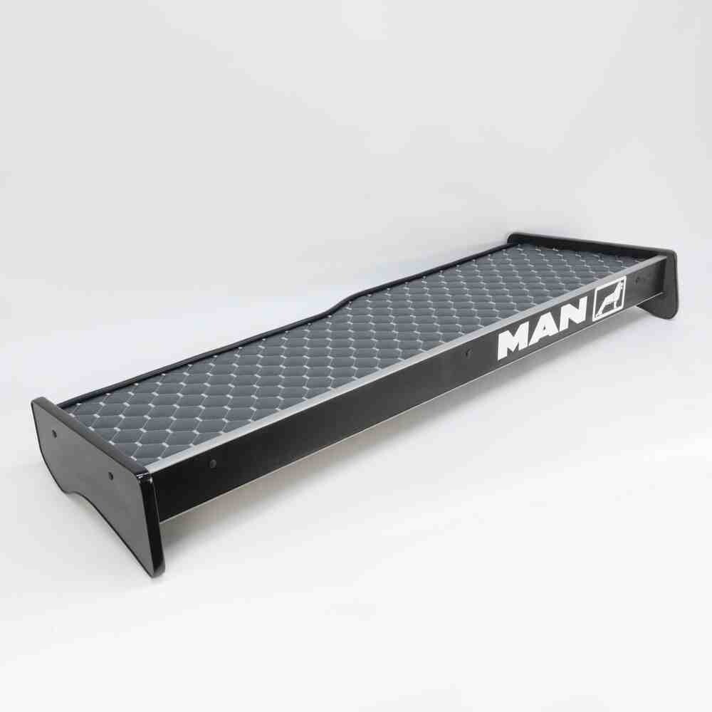 Полка кабины длинная MAN TGX; серая; ST - Экокожа стёжка