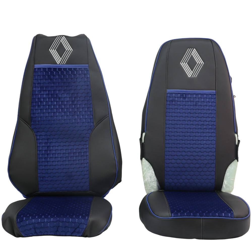 Чехол на сиденья Renault Magnum, трасформер пассажирское сидение, синий Чехол на сиденья Renault Magnum, трасформер пассажирское сидение, синий