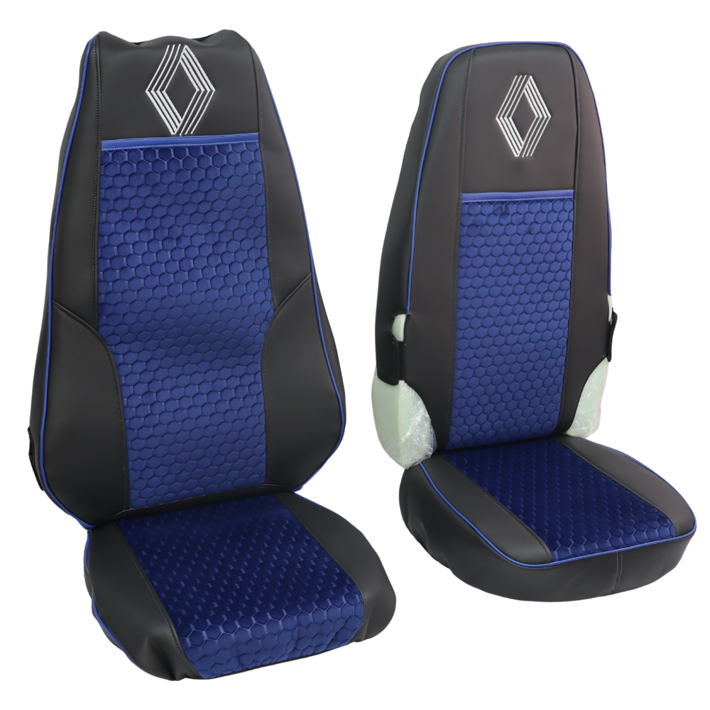 Чехол на сиденья Renault Magnum, трасформер пассажирское сидение, синий Чехол на сиденья Renault Magnum, трасформер пассажирское сидение, синий