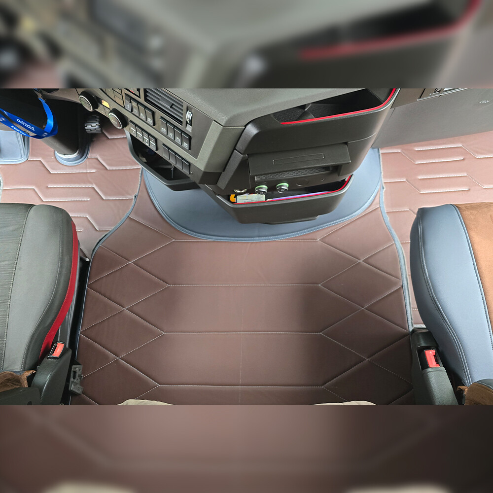 Килимок 3D Екошкіра Volvo FH Euro 6 з 2014; АКПП коричневий, Килимок 3D Екошкіра Volvo FH Euro 6 з 2014; АКПП коричневий,