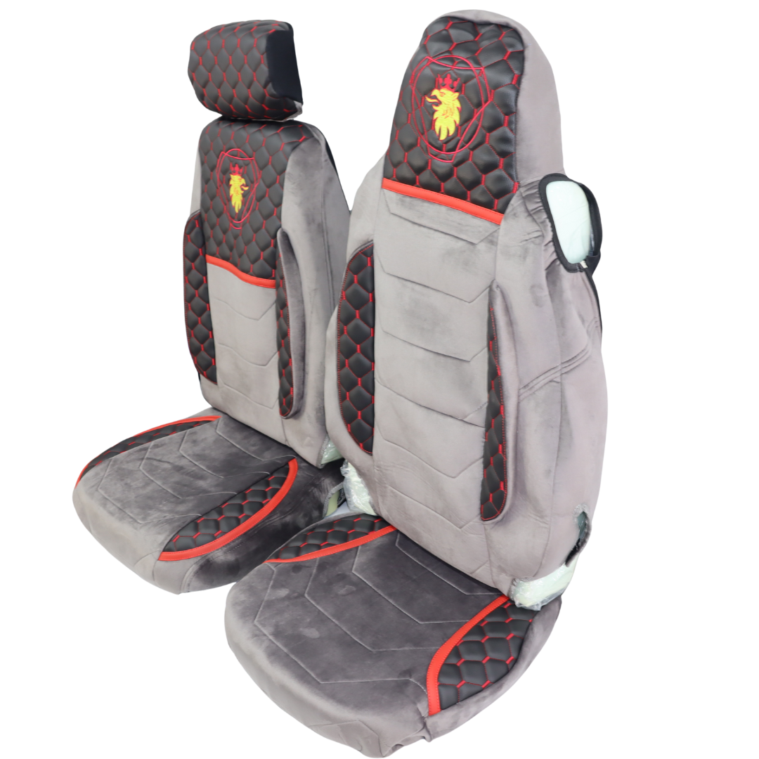 Чехол на сиденья KLF UK SCANIA R,G,P,S (2014-...) водит. монолит - пасс. складное, серый