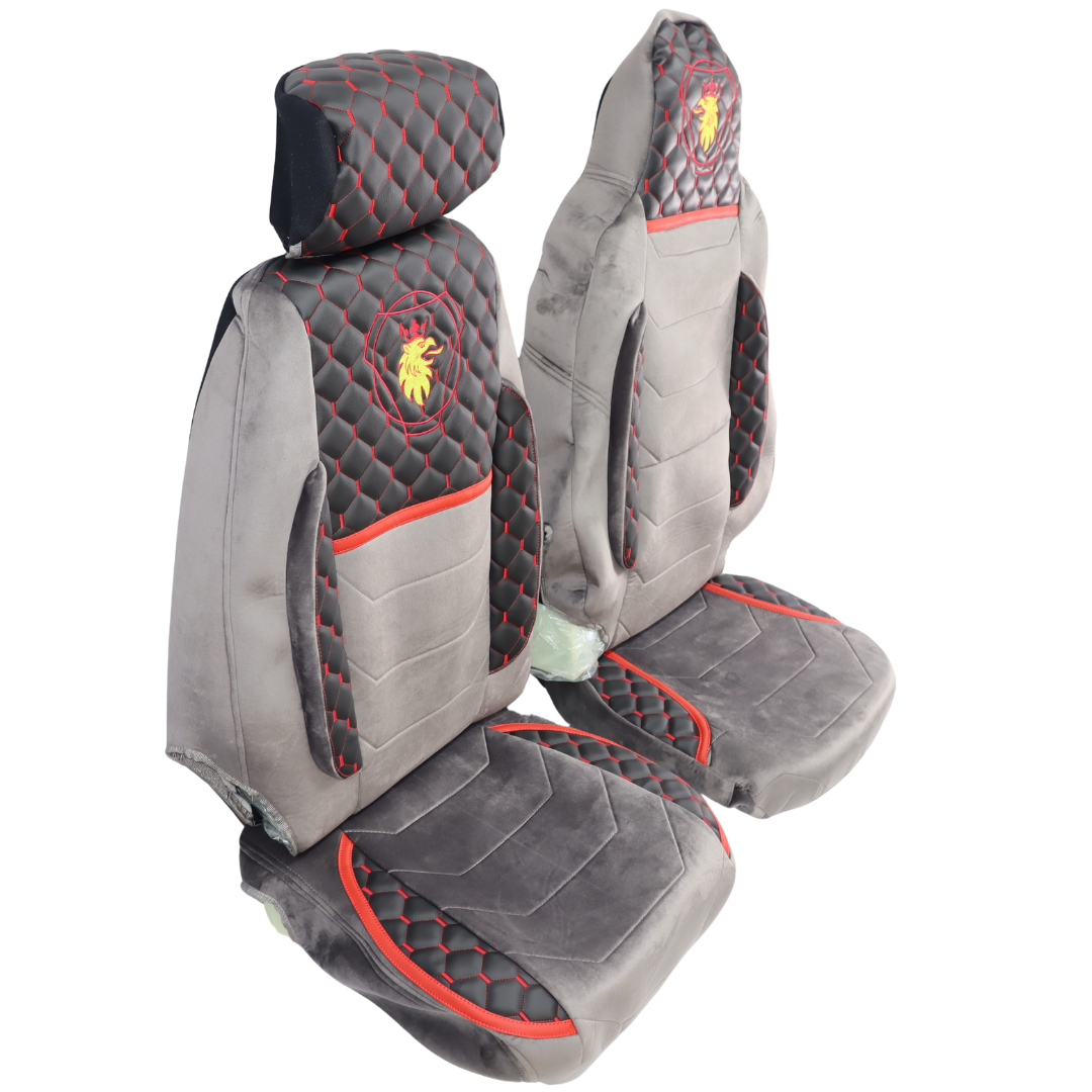 Чехол на сиденья KLF UK SCANIA R,G,P,S (2014-...) водит. монолит - пасс. складное, серый