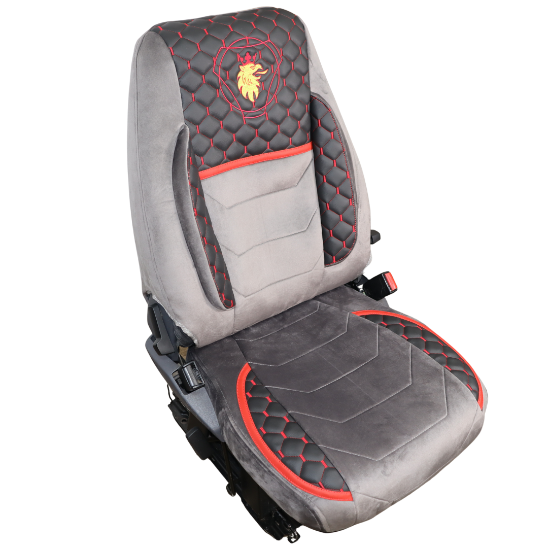 Чехол на сиденья KLF UK SCANIA R,G,P,S (2014-...) водит. монолит - пасс. складное, серый