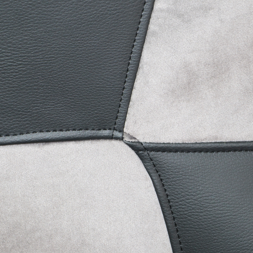 Чехол на сиденья Chess DAF XF95 105 CF85 75 65 LF (2002-2012)  кожа черная - велюр  серый