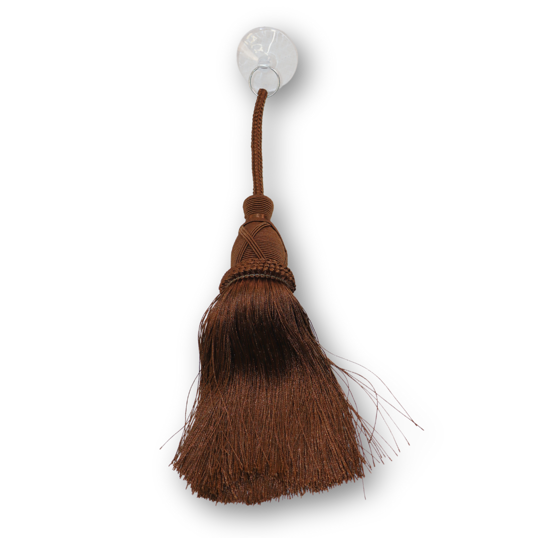 Пензлик із пряжі на мотузці XL коричневий із присоскою Пензлик із пряжі на мотузці XL коричневий із присоскою