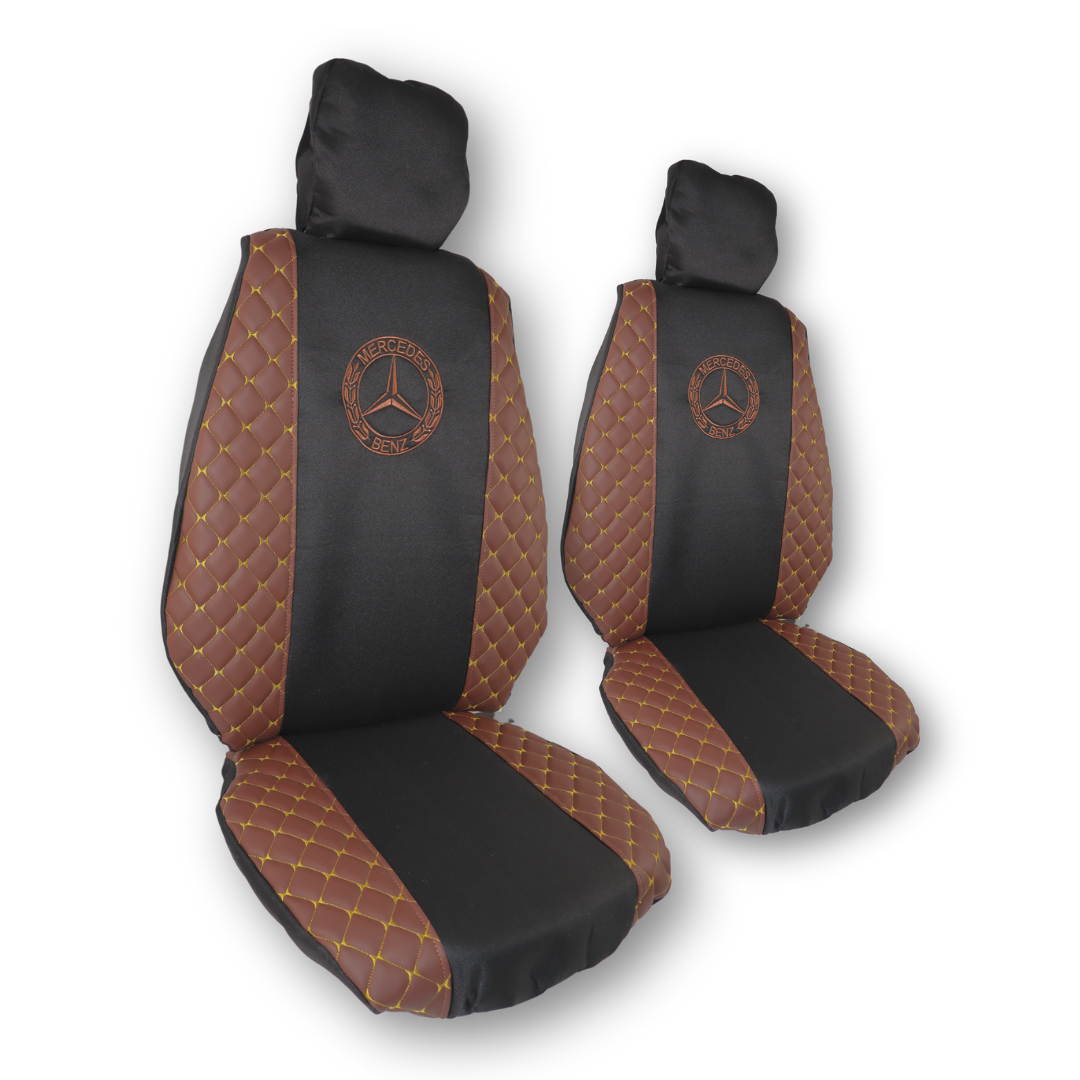Чехол на сиденья Экокожа MERCEDES Atego, 2 подголовника (1999-2005 г.), коричневый Чехол на сиденья Экокожа MERCEDES Atego, 2 подголовника (1999-2005 г.), коричневый