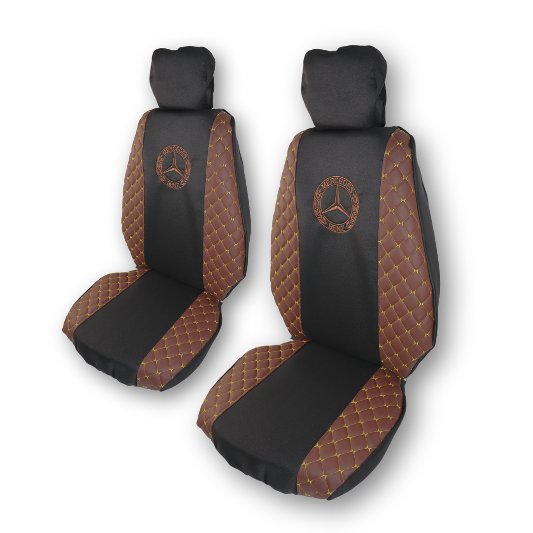 Чехол на сиденья Экокожа MERCEDES Atego, 2 подголовника (1999-2005 г.), коричневый Чехол на сиденья Экокожа MERCEDES Atego, 2 подголовника (1999-2005 г.), коричневый