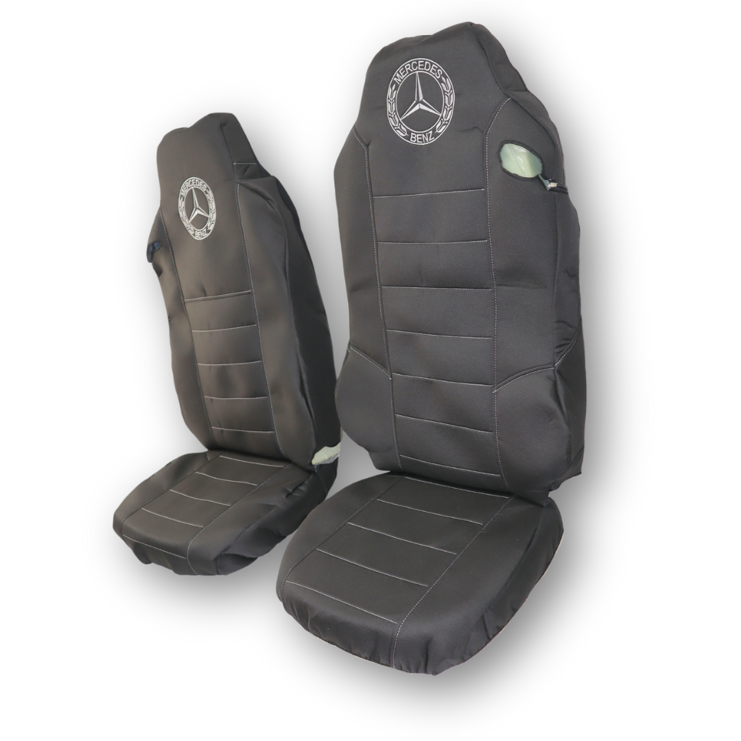 Чохол на сидіння MERCEDES ATEGO з 2013р. (водій пілот - пасажир пілот, 2 - ременя), чорний
