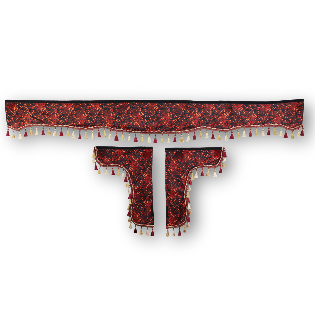 Шторка Шенил "Pergam" лоб+косынки красная 2-х сторонняя Шторка Шенил "Pergam" лоб+косынки красная 2-х сторонняя