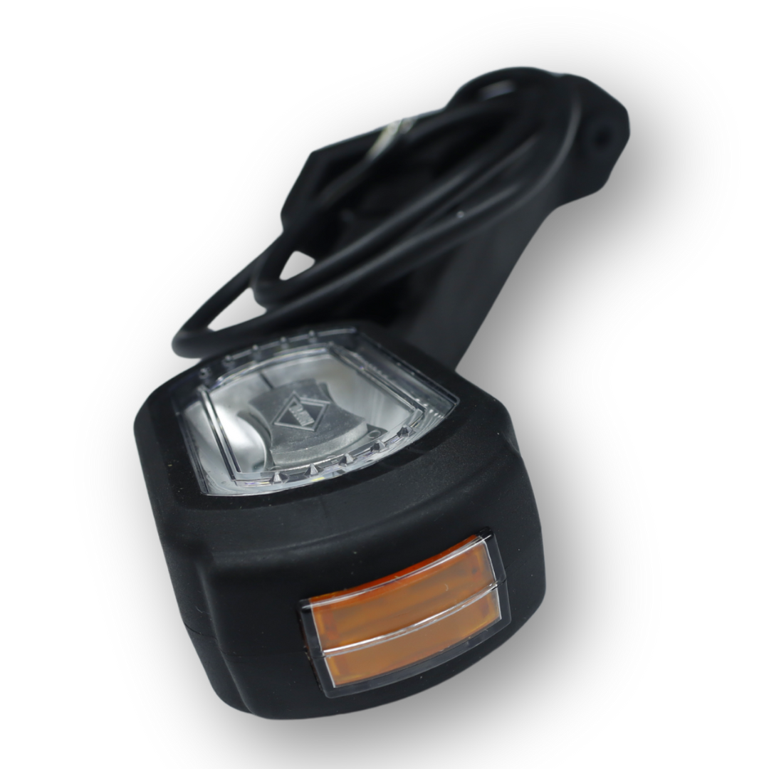 Фонарь габаритный рог LED 12-24 V  трехцветный 17см  \HORPOL\ прав.