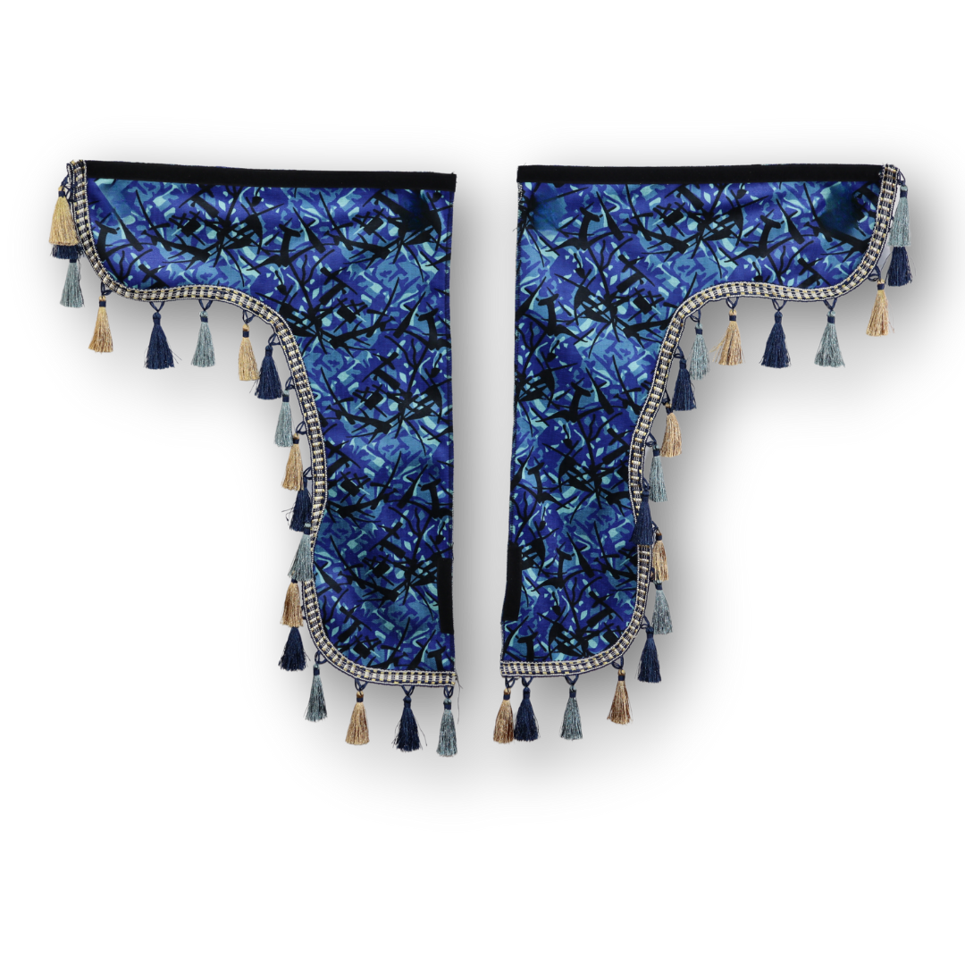 Шторка Шеніл "Pergam" лоб + косинки синя 2-х стороння Шторка Шеніл "Pergam" лоб + косинки синя 2-х стороння