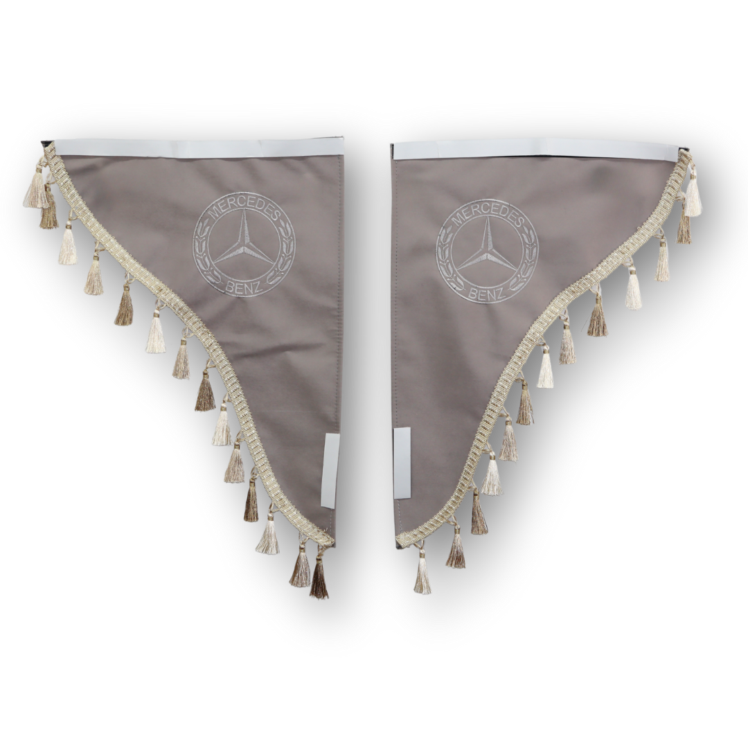 Шторка Рогожка "Double-Sided" MERCEDES лоб + косинки сіра 2-х стороння Шторка Рогожка "Double-Sided" MERCEDES лоб + косинки сіра 2-х стороння