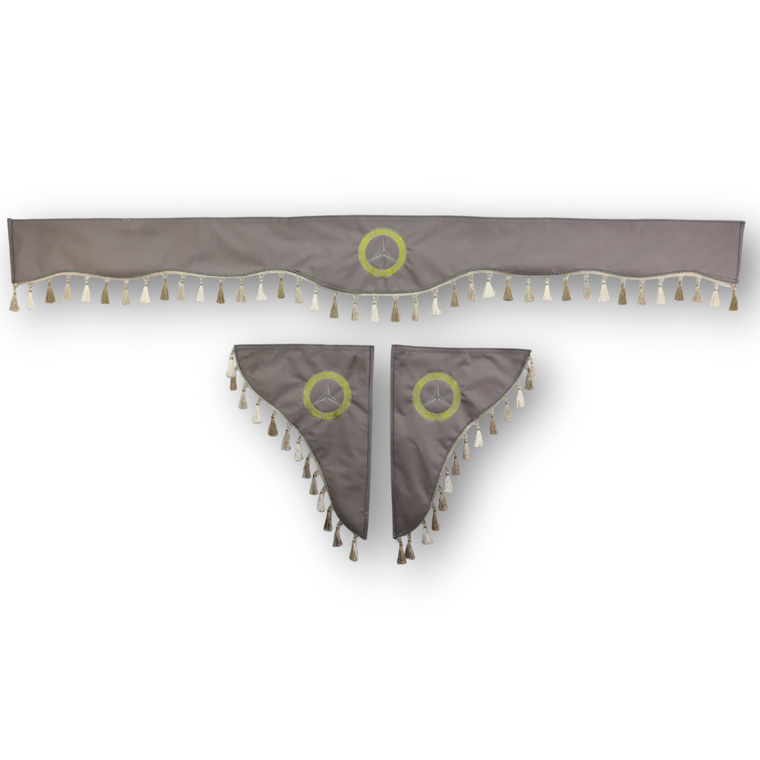 Шторка Рогожка "Double-Sided" MERCEDES лоб + косинки сіра 2-х стороння Шторка Рогожка "Double-Sided" MERCEDES лоб + косинки сіра 2-х стороння