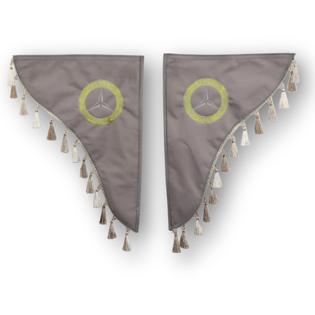 Шторка Рогожка "Double-Sided" MERCEDES лоб + косинки сіра 2-х стороння Шторка Рогожка "Double-Sided" MERCEDES лоб + косинки сіра 2-х стороння