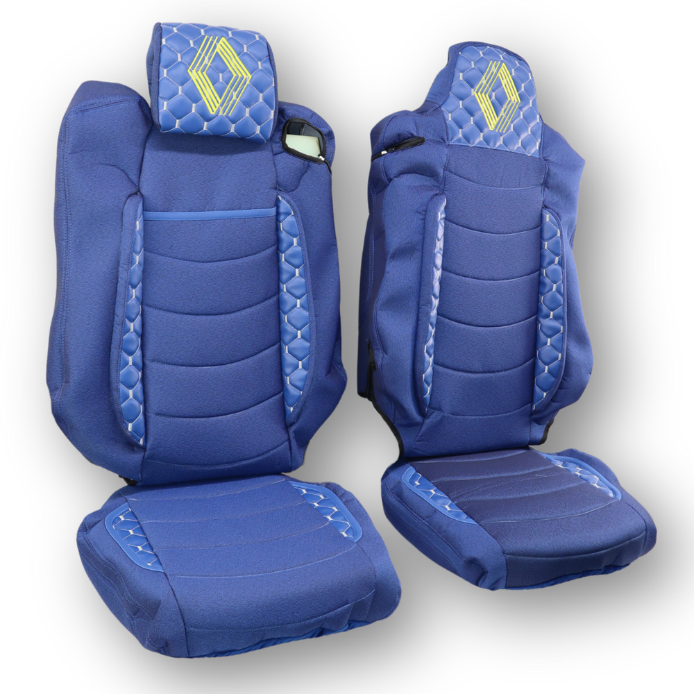 Чехол на сиденья KILIFI Renault Range T/T-Series (2014-...) вод.выдвижной подгол. - пасс. монолит, синий Чехол на сиденья KILIFI Renault Range T/T-Series (2014-...) вод.выдвижной подгол. - пасс. монолит, синий