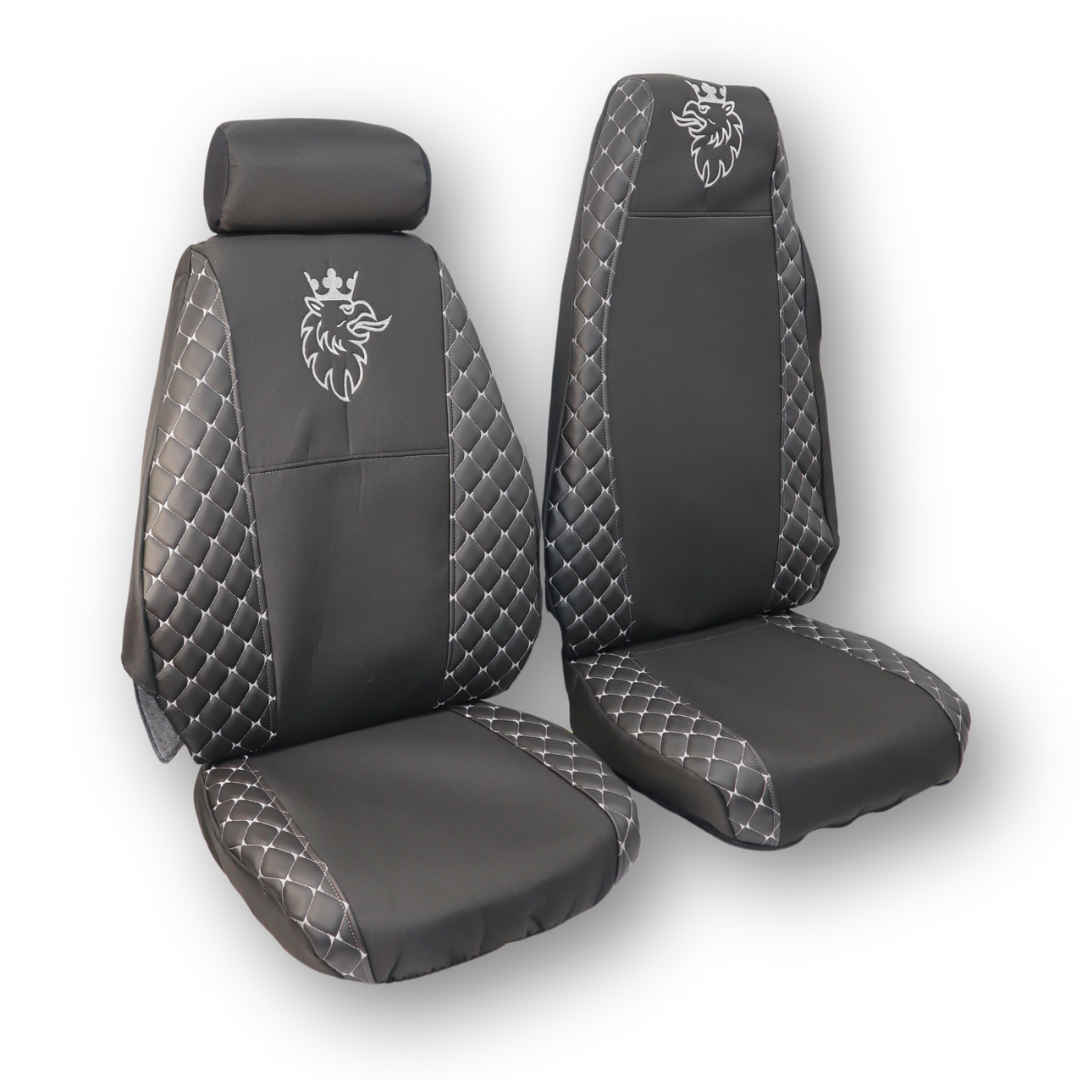 Чехол на сиденья Экокожа SCANIA R,G,P (2004-2017) водит. пилот - пасс. складное, черный Чехол на сиденья Экокожа SCANIA R,G,P (2004-2017) водит. пилот - пасс. складное, черный