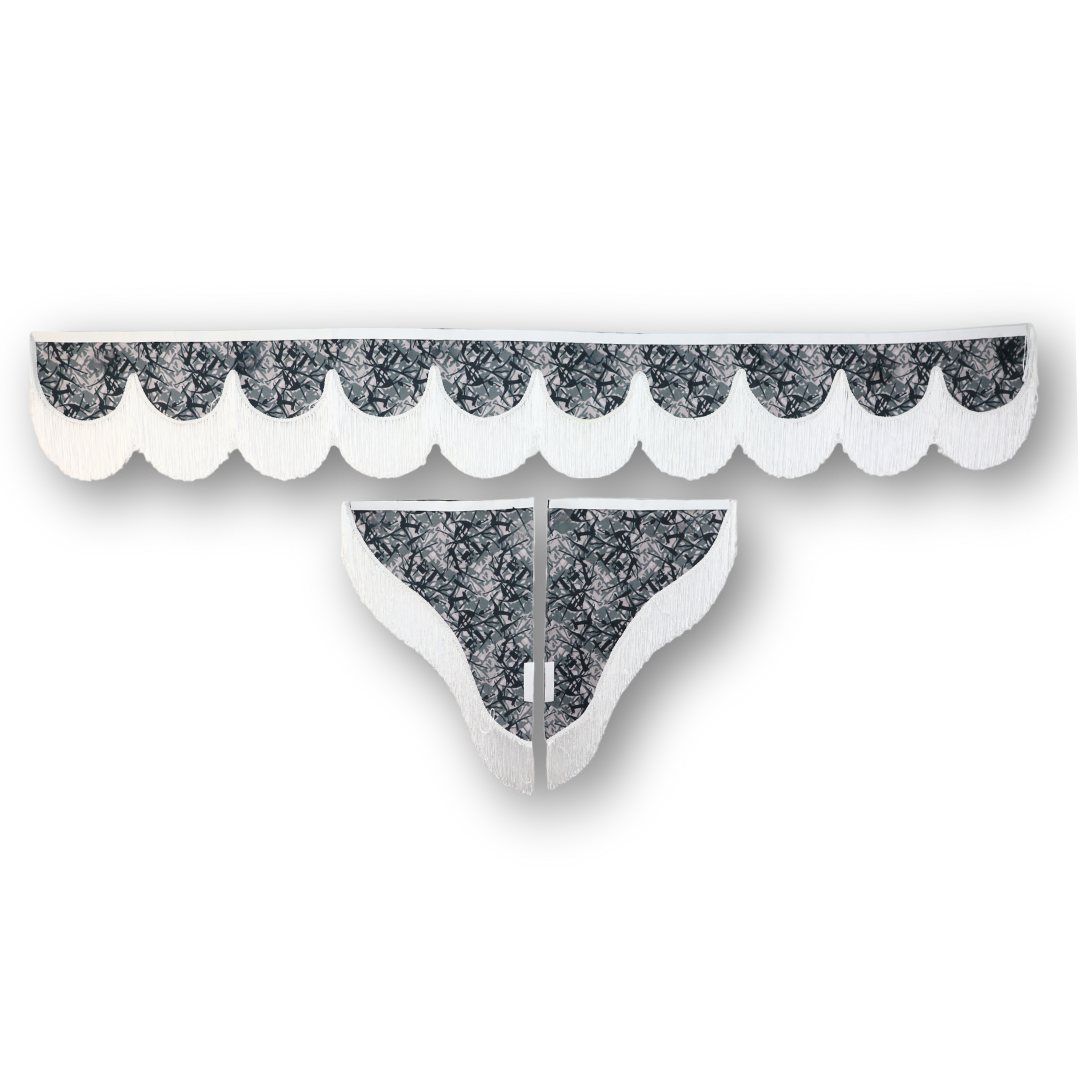 Шторка Шеніл "Holland" лоб + косинки сіра 2-х стороння Шторка Шеніл "Holland" лоб + косинки сіра 2-х стороння