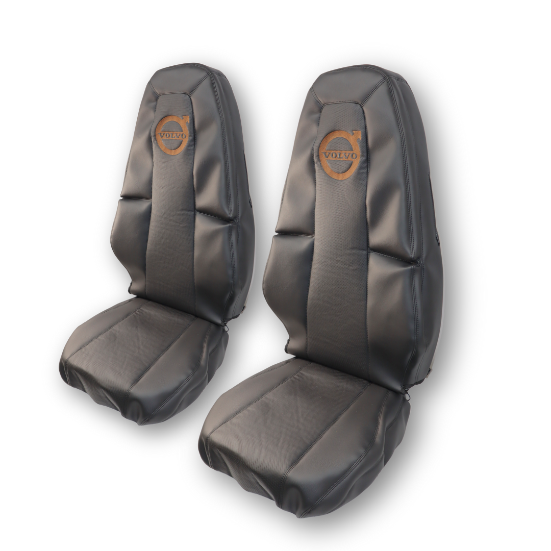 Чохол на сидіння VOLVO FH FM (2014-...) шкіра + шкіра з перфорацією, чорний Чохол на сидіння VOLVO FH FM (2014-...) шкіра + шкіра з перфорацією, чорний