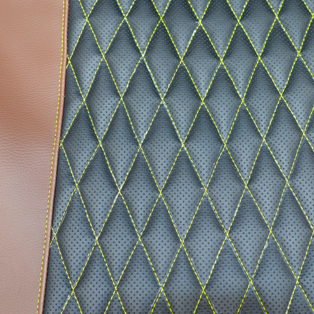 Чехол на сиденья KAR Кожа+стежка MAN TGX,TGA,TGL,TGM,TGS; (2007-2020) 1 ремень, водитель (Низкий) пассажир (Высокий) черная перфор кожа - коричневая Чехол на сиденья KAR Кожа+стежка MAN TGX,TGA,TGL,TGM,TGS; (2007-2020) 1 ремень, водитель (Низкий) пассажир (Высокий) черная перфор кожа - коричневая