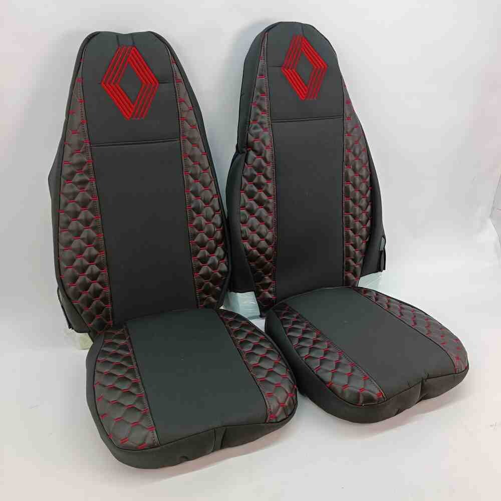 Чехол на сиденья Экокожа Renault Premium (2005-2013) (пилот) ST черн.