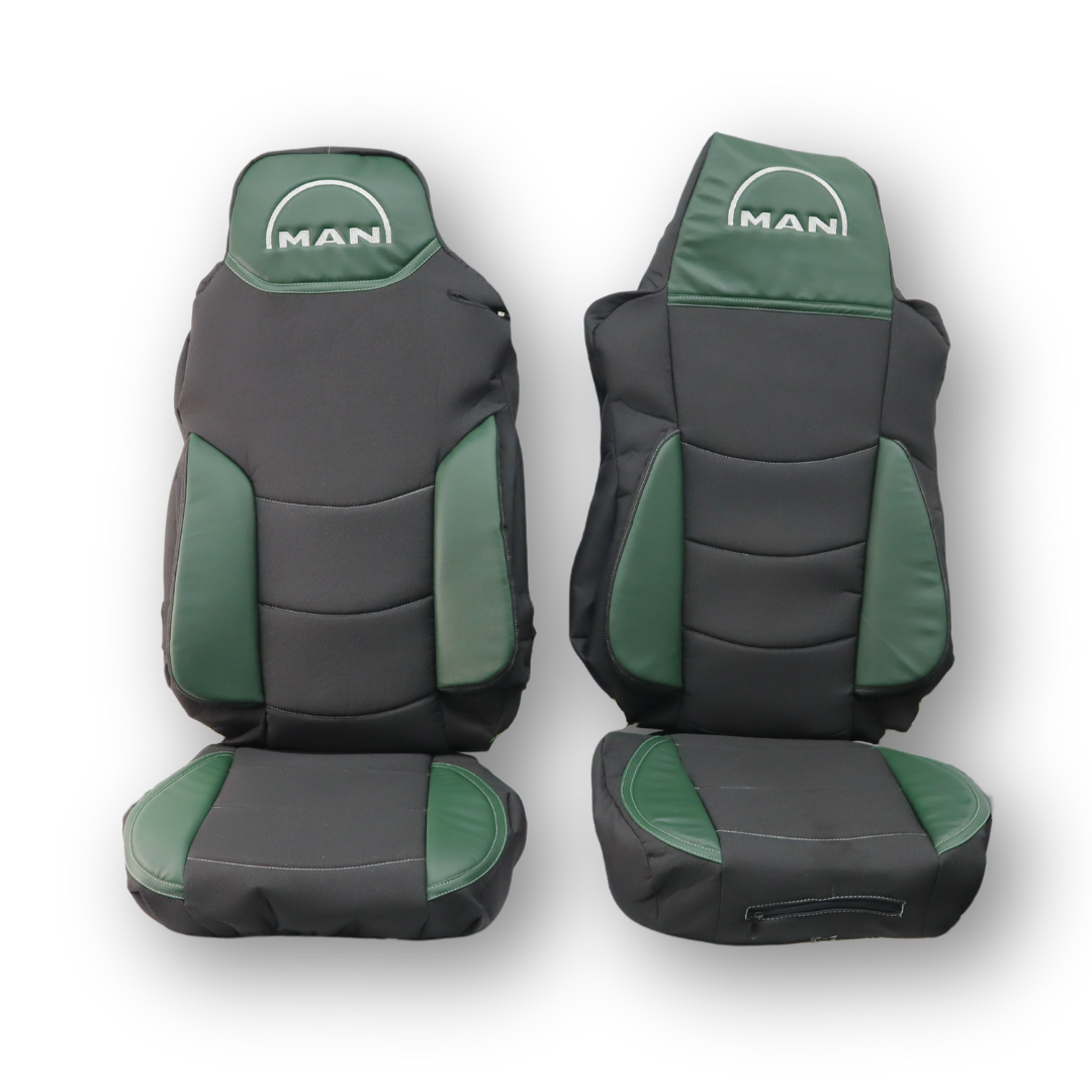 Чохол на сидіння KILIFI MAN TGX,TGA,TGL,TGM,TGS; (2007-2020) 1 ремінь, водій (Низький) пасажир (Високий), зелений Чохол на сидіння KILIFI MAN TGX,TGA,TGL,TGM,TGS; (2007-2020) 1 ремінь, водій (Низький) пасажир (Високий), зелений