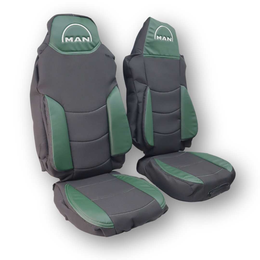 Чохол на сидіння KILIFI MAN TGX,TGA,TGL,TGM,TGS; (2007-2020) 1 ремінь, водій (Низький) пасажир (Високий), зелений Чохол на сидіння KILIFI MAN TGX,TGA,TGL,TGM,TGS; (2007-2020) 1 ремінь, водій (Низький) пасажир (Високий), зелений