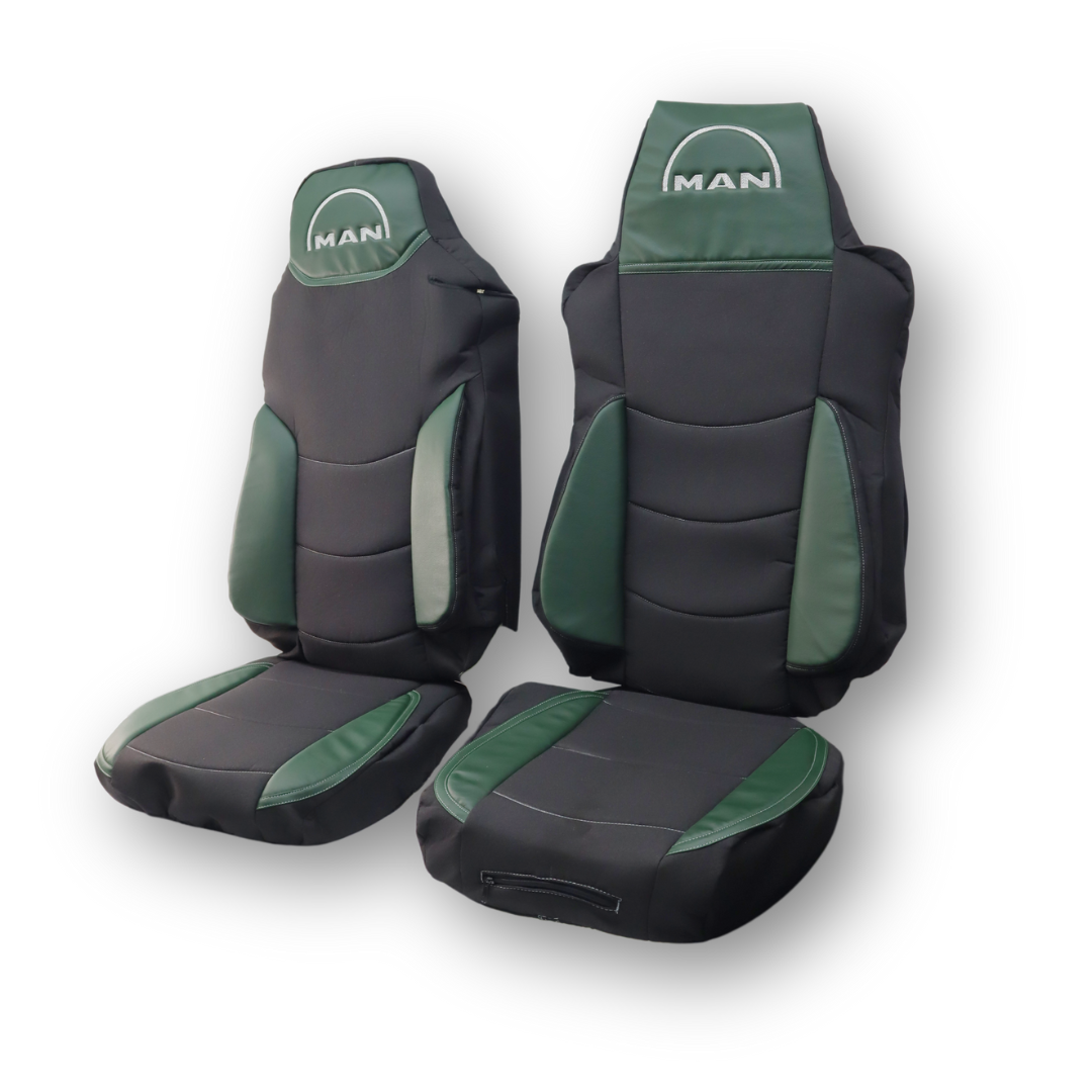 Чохол на сидіння KILIFI MAN TGX,TGA,TGL,TGM,TGS; (2007-2020) 1 ремінь, водій (Низький) пасажир (Високий), зелений Чохол на сидіння KILIFI MAN TGX,TGA,TGL,TGM,TGS; (2007-2020) 1 ремінь, водій (Низький) пасажир (Високий), зелений