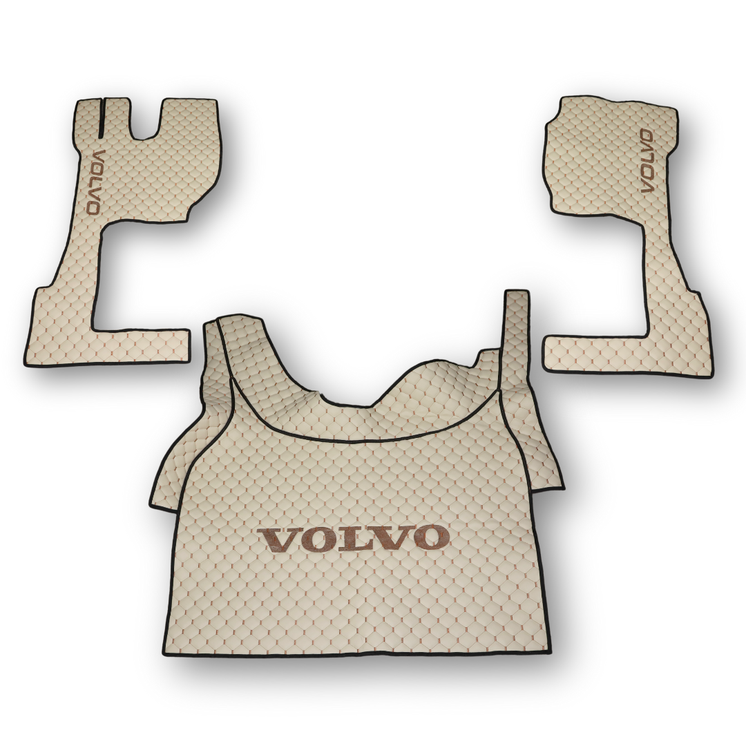 Килимок Екошкіра VOLVO FH EURO 6 з 2014, АКПП, бежевий з вишивкою Килимок Екошкіра VOLVO FH EURO 6 з 2014, АКПП, бежевий з вишивкою