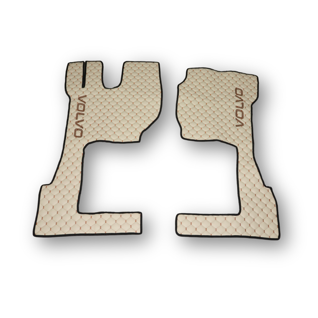 Килимок Екошкіра VOLVO FH EURO 6 з 2014, АКПП, бежевий з вишивкою Килимок Екошкіра VOLVO FH EURO 6 з 2014, АКПП, бежевий з вишивкою