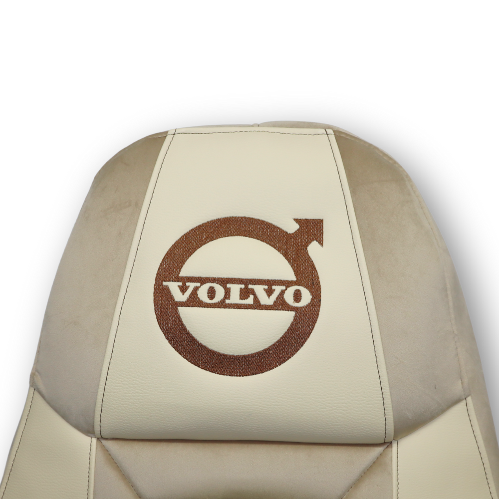 Чехол на сиденья Chess VOLVO FH FM (2014-...) бежевый велюр- светло-бежевая кожа Чехол на сиденья Chess VOLVO FH FM (2014-...) бежевый велюр- светло-бежевая кожа