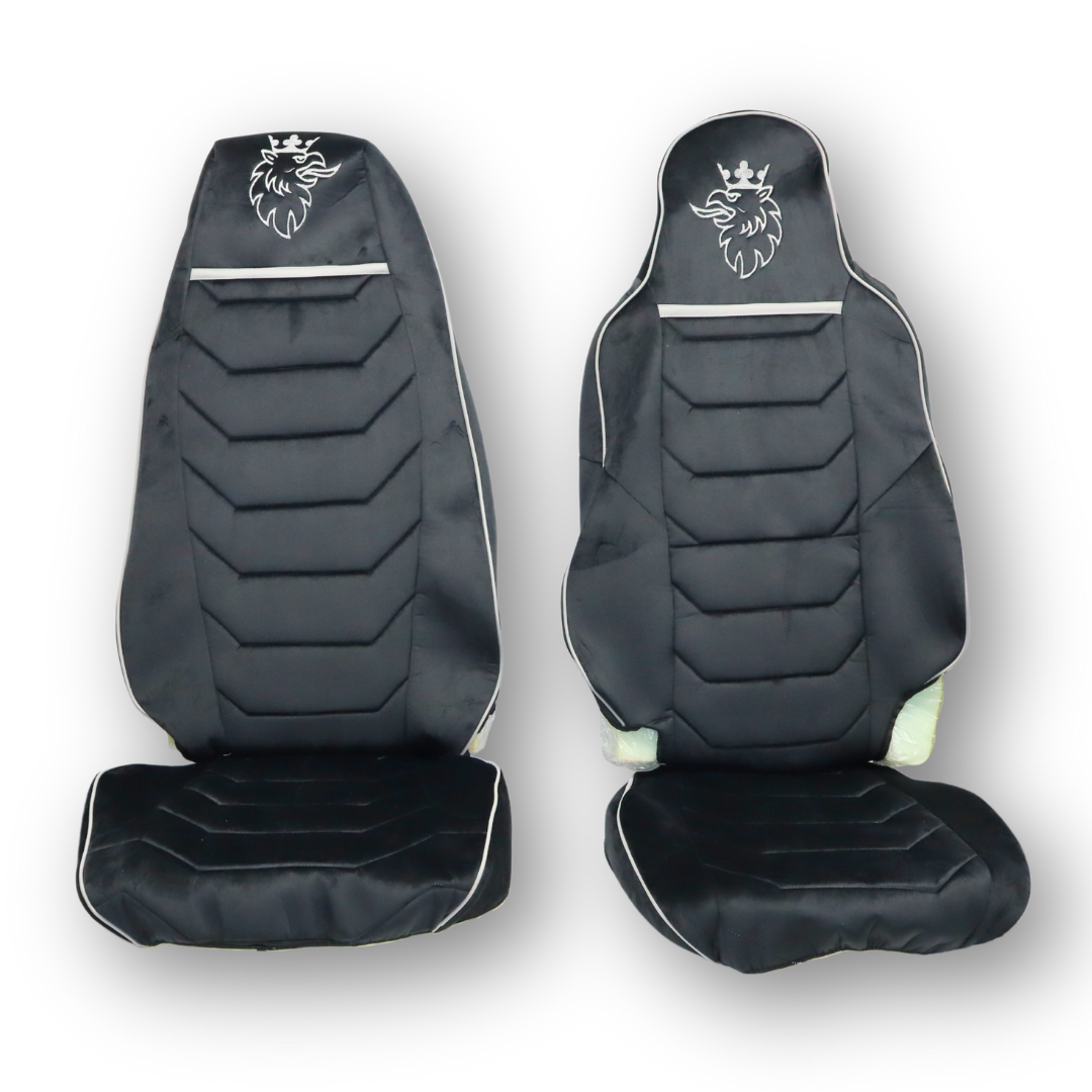 Чехол на сиденья SCANIA R,G,P,S (2014-...) водит. монолит - пасс. пилот, черный велюр Чехол на сиденья SCANIA R,G,P,S (2014-...) водит. монолит - пасс. пилот, черный велюр