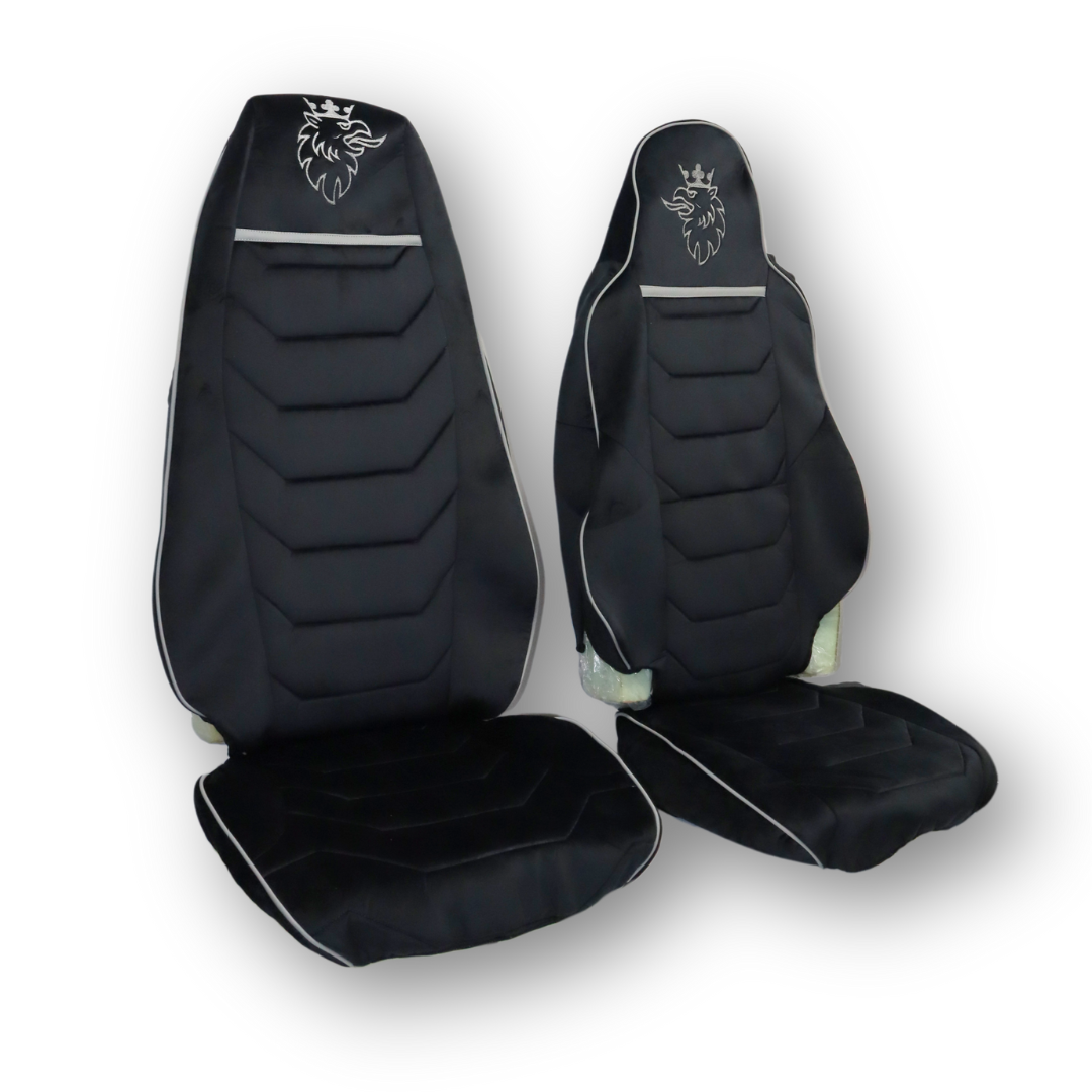 Чехол на сиденья SCANIA R,G,P,S (2014-...) водит. монолит - пасс. пилот, черный велюр Чехол на сиденья SCANIA R,G,P,S (2014-...) водит. монолит - пасс. пилот, черный велюр