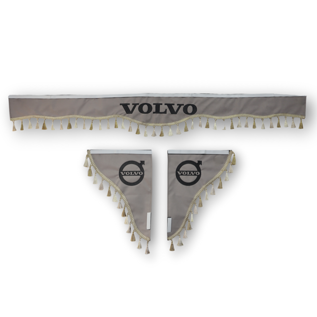Шторка Рогожка "Double-Sided" VOLVO лоб + косинки сіра 2-х стороння
