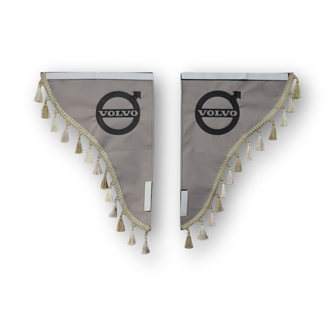 Шторка Рогожка "Double-Sided" VOLVO лоб + косинки сіра 2-х стороння