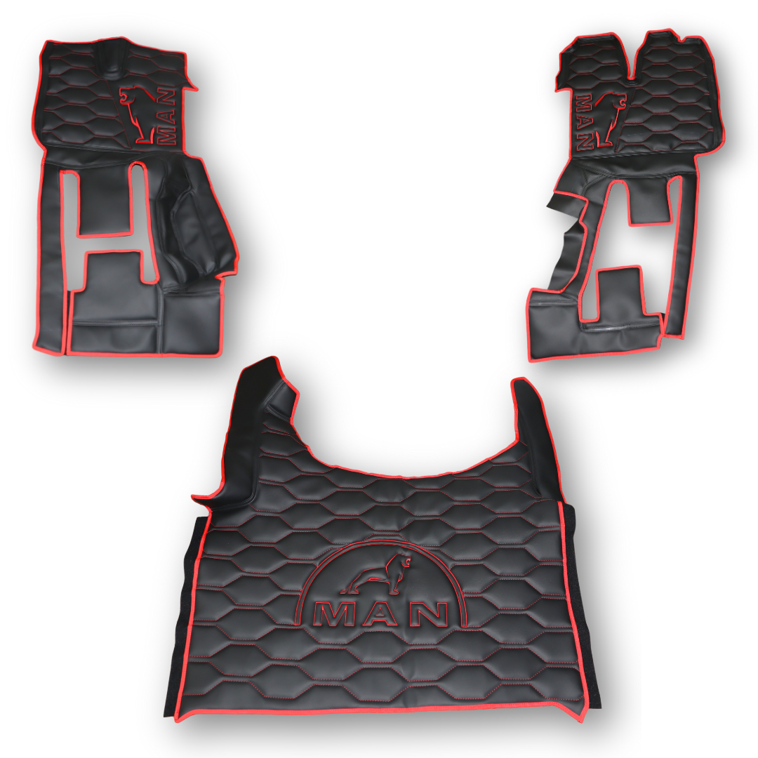 Коврик 3D Экокожа MAN TGX с 2021 АКПП, черный Коврик 3D Экокожа MAN TGX с 2021 АКПП, черный