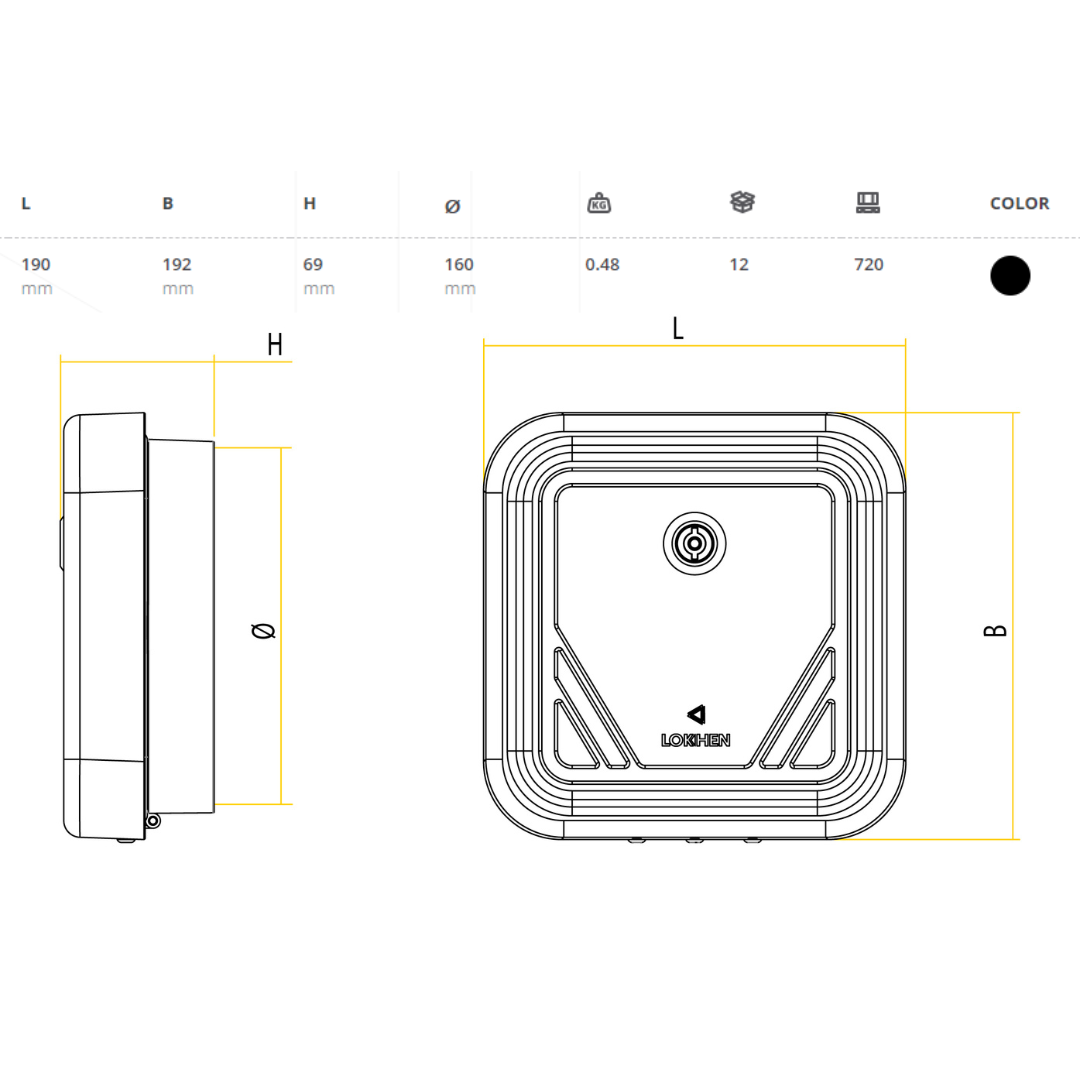 Передняя крышка трубы для хранения шланга 190*192*69мм, Ø 160мм Передняя крышка трубы для хранения шланга 190*192*69мм, Ø 160мм
