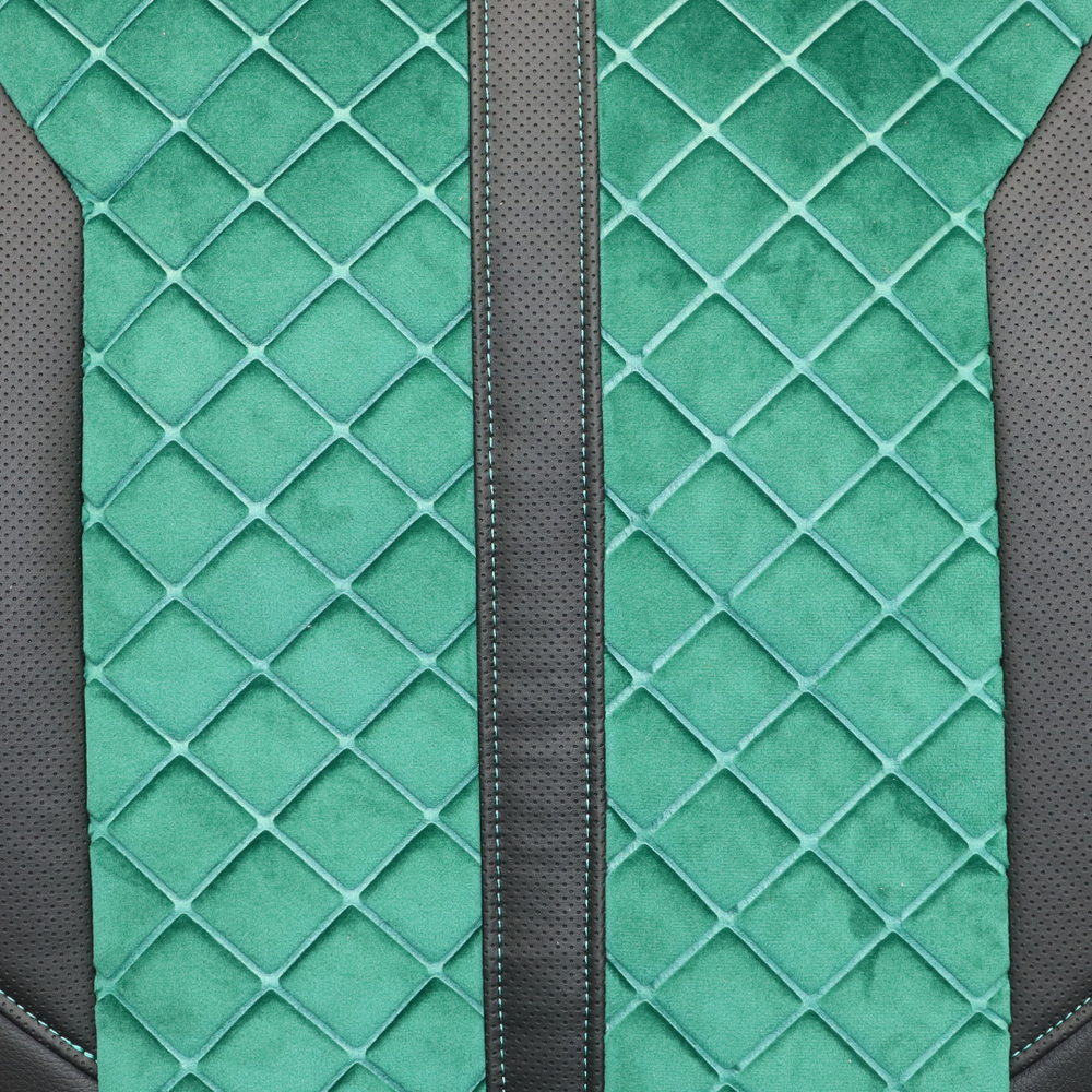 Чохол на сидіння Enterprise DAF XF95 105 CF85 75 65 LF (2002-2012) , шкіра чорна - велюр сота зелена Чохол на сидіння Enterprise DAF XF95 105 CF85 75 65 LF (2002-2012) , шкіра чорна - велюр сота зелена