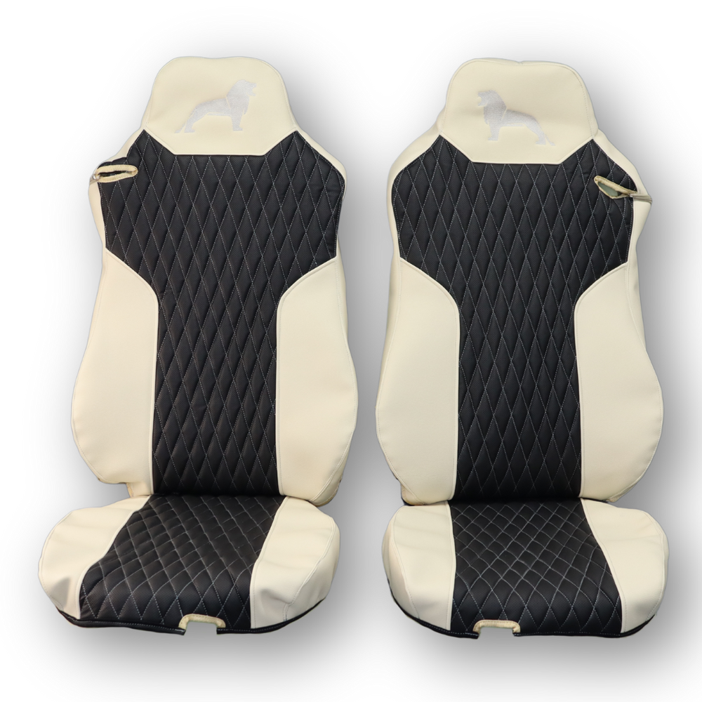 Чохол на сидіння KAR Шкіра+стібка MAN TGX,TGA,TGL,TGM,TGS; (2007-2020) 2 ременя, водій та пасажир (Низький) Чохол на сидіння KAR Шкіра+стібка MAN TGX,TGA,TGL,TGM,TGS; (2007-2020) 2 ременя, водій та пасажир (Низький)