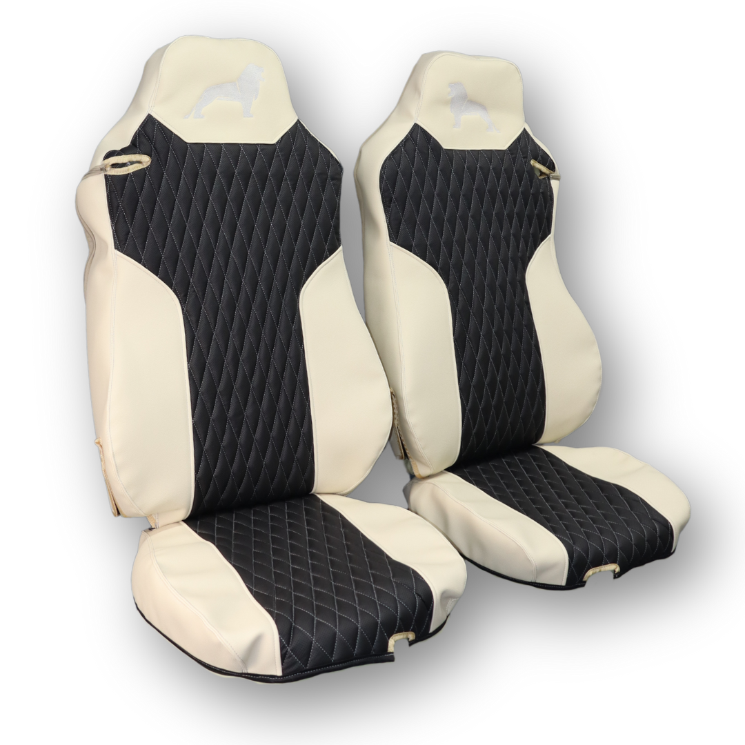 Чохол на сидіння KAR Шкіра+стібка MAN TGX,TGA,TGL,TGM,TGS; (2007-2020) 2 ременя, водій та пасажир (Низький) Чохол на сидіння KAR Шкіра+стібка MAN TGX,TGA,TGL,TGM,TGS; (2007-2020) 2 ременя, водій та пасажир (Низький)