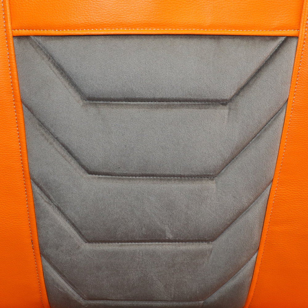 Чохол на сидіння SCANIA R,G,P,S (2014-...) водій моноліт - пас. складне, сірий велюр - помаранчева шкіра